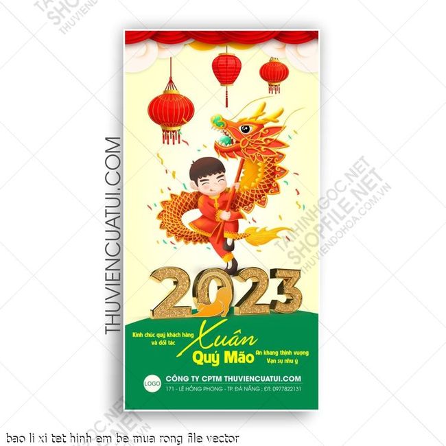 bao li xi tet hinh em be mua rong file vector